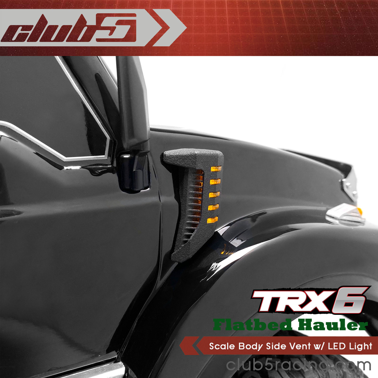 Scale Body Side Vent w/ LED Light for Traxxas TRX-6 HAULER