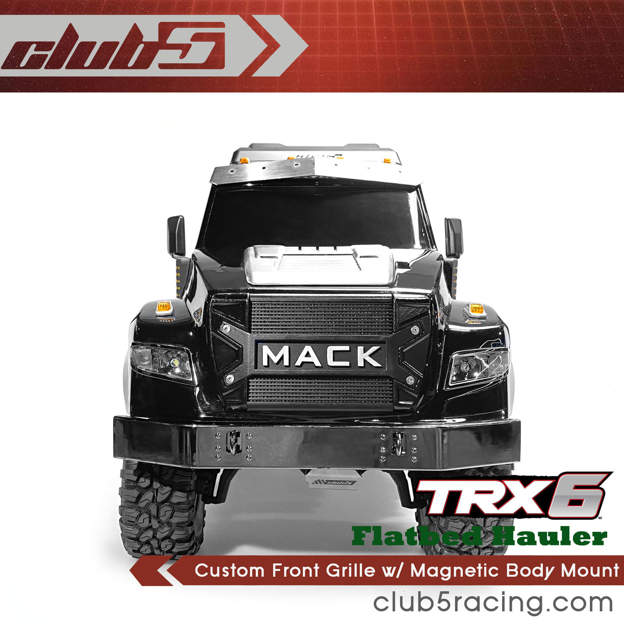Custom Front Grille w/ Magnetic Body Mount for Taxxas TRX-6 HAULER