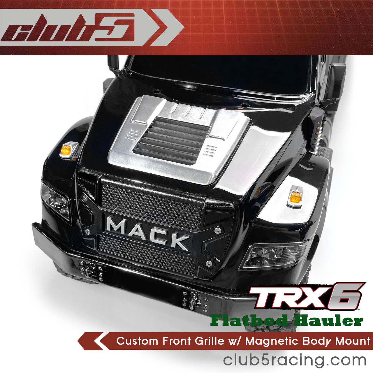 Custom Front Grille w/ Magnetic Body Mount for Taxxas TRX-6 HAULER