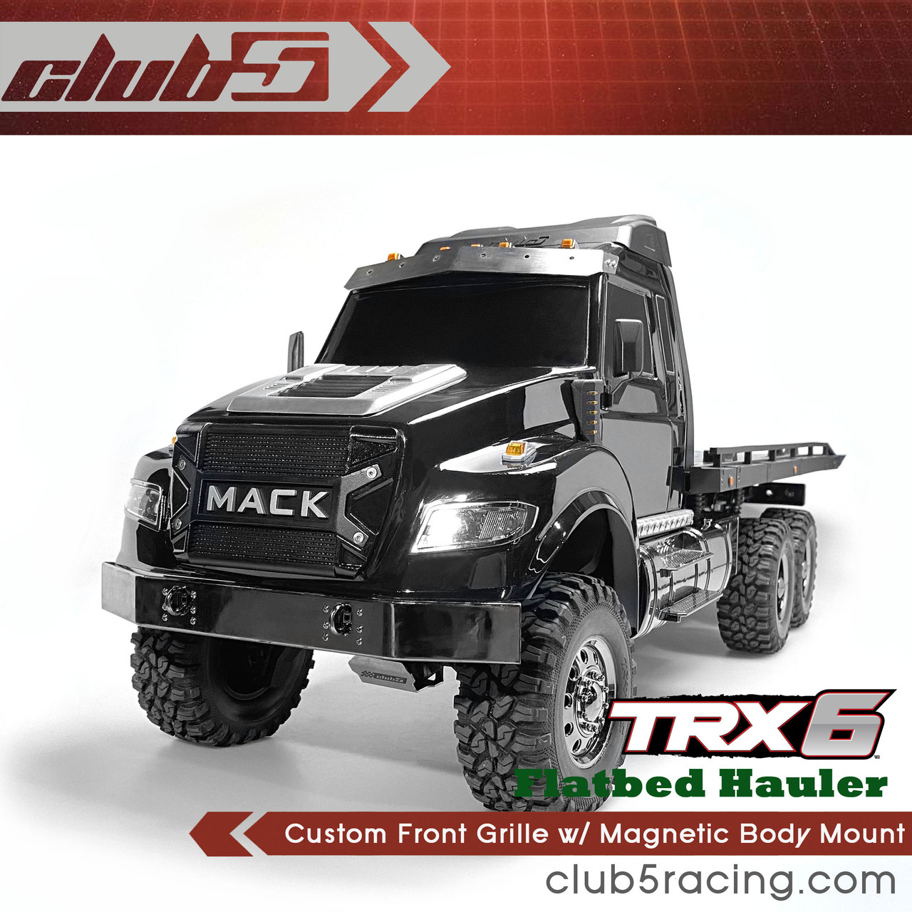 Custom Front Grille w/ Magnetic Body Mount for Taxxas TRX-6 HAULER