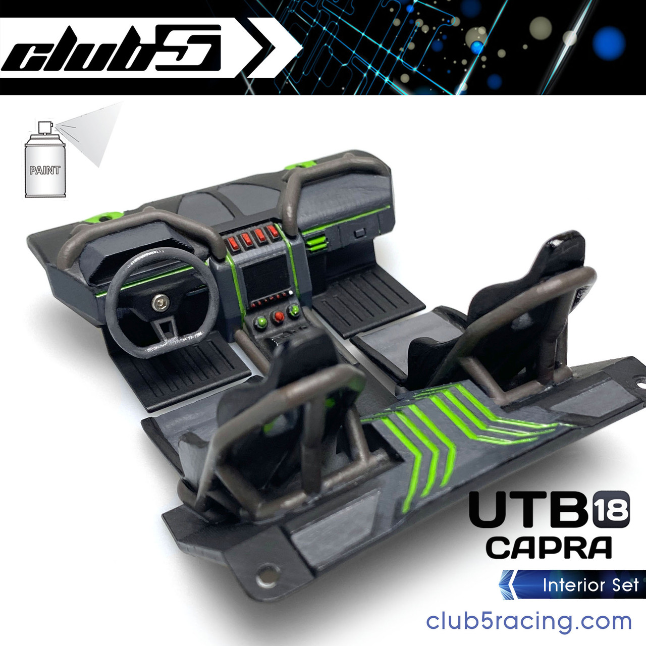 Interior Set for Axial 1/18 Capra ( Unpainted White )