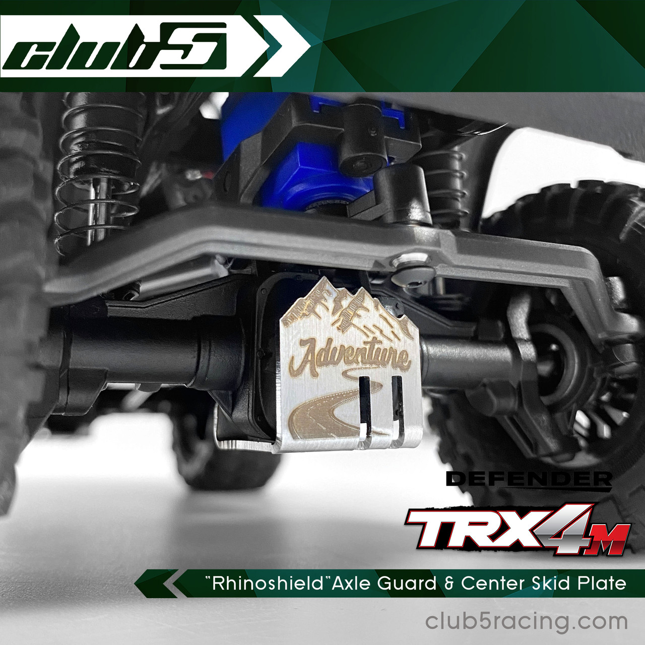 "Rhinoshield" Stainless Steel Axle Guard & Center Skid Plate for TRX-4M D110 / Bronco