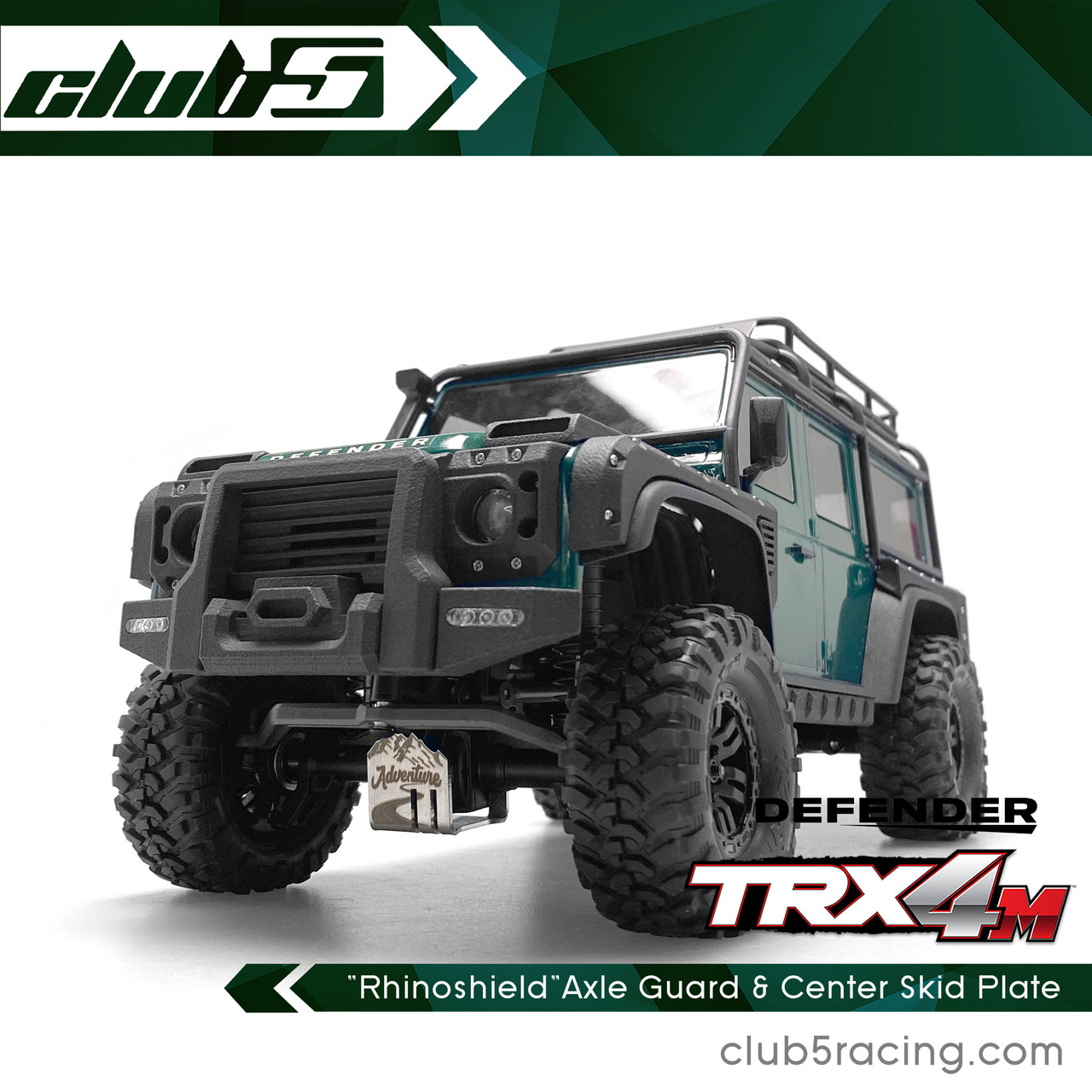 "Rhinoshield" Stainless Steel Axle Guard & Center Skid Plate for TRX-4M D110 / Bronco