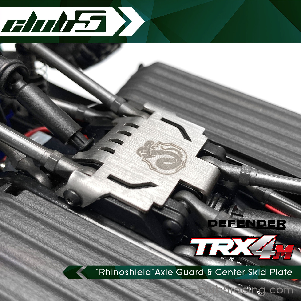 "Rhinoshield" Stainless Steel Axle Guard & Center Skid Plate for TRX-4M D110 / Bronco