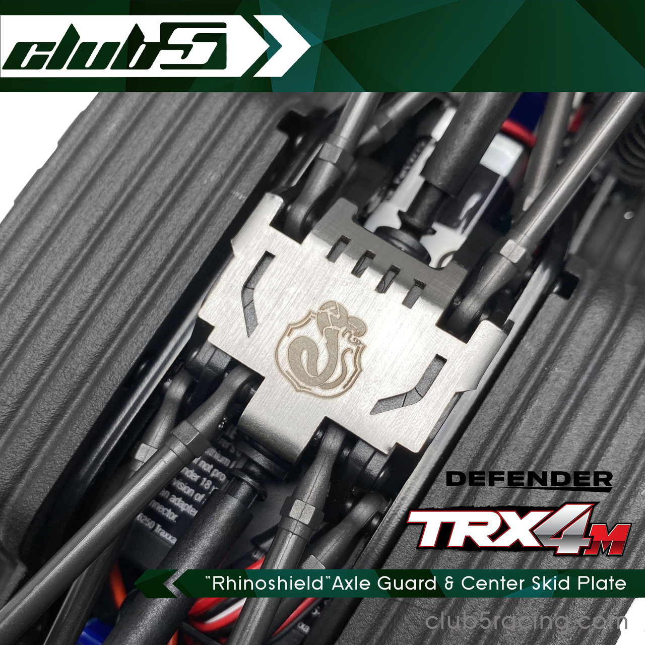 "Rhinoshield" Stainless Steel Axle Guard & Center Skid Plate for TRX-4M D110 / Bronco