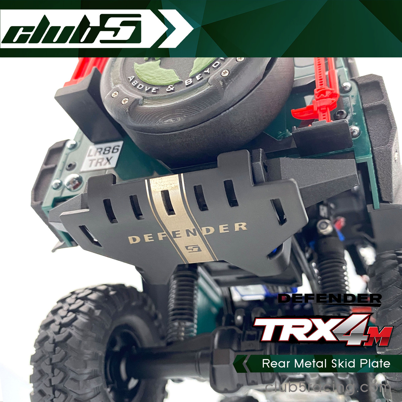 Rear Metal Skid Plate for TRX-4M D110 Defender
