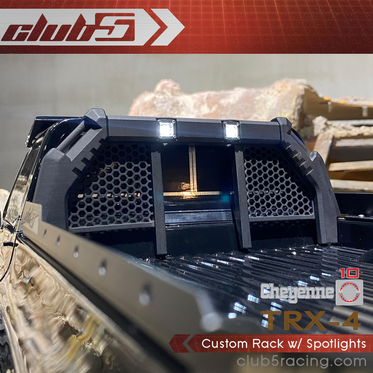 Custom Rack w/ Spotlights for TRX-4 1979 K10