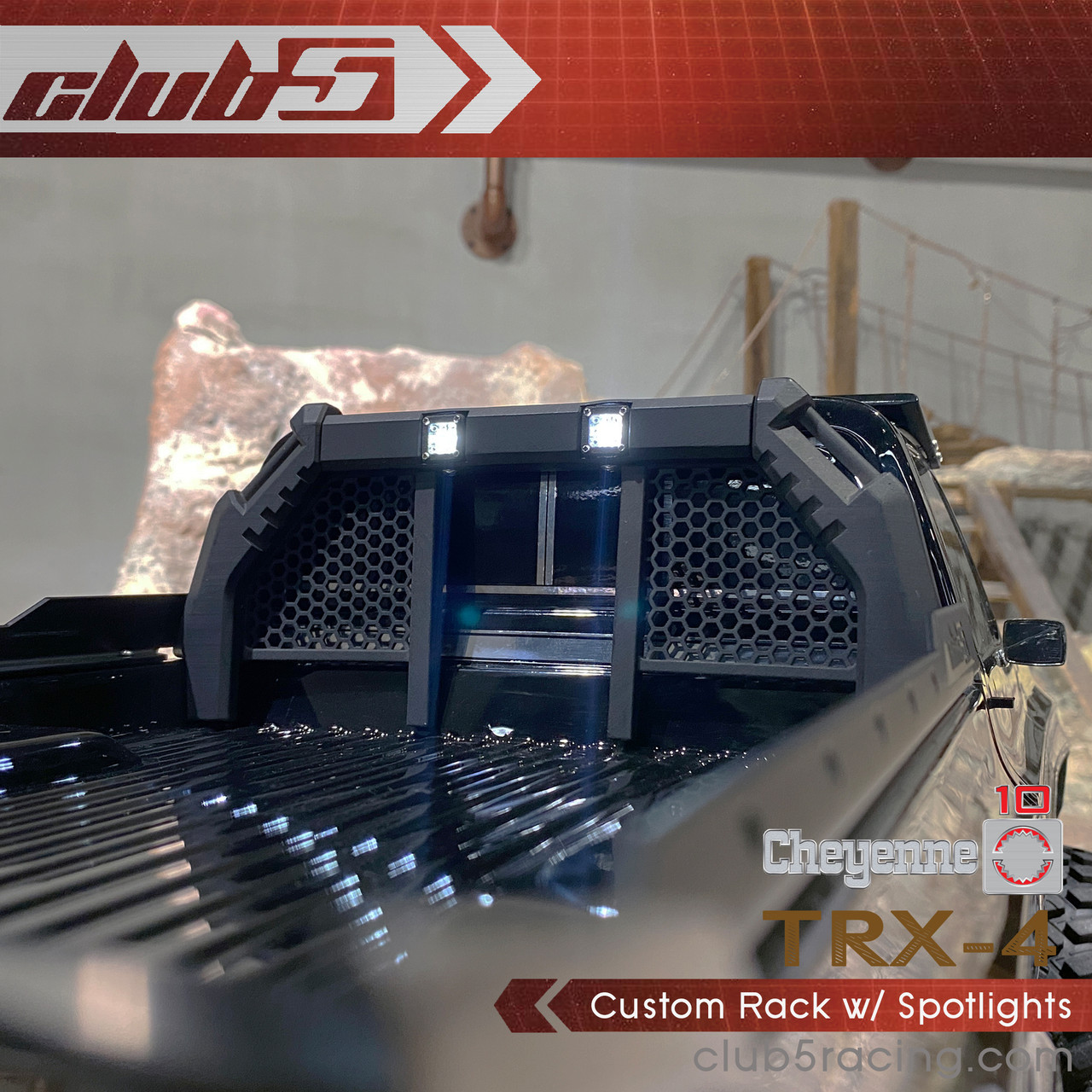 Custom Rack w/ Spotlights for TRX-4 1979 K10