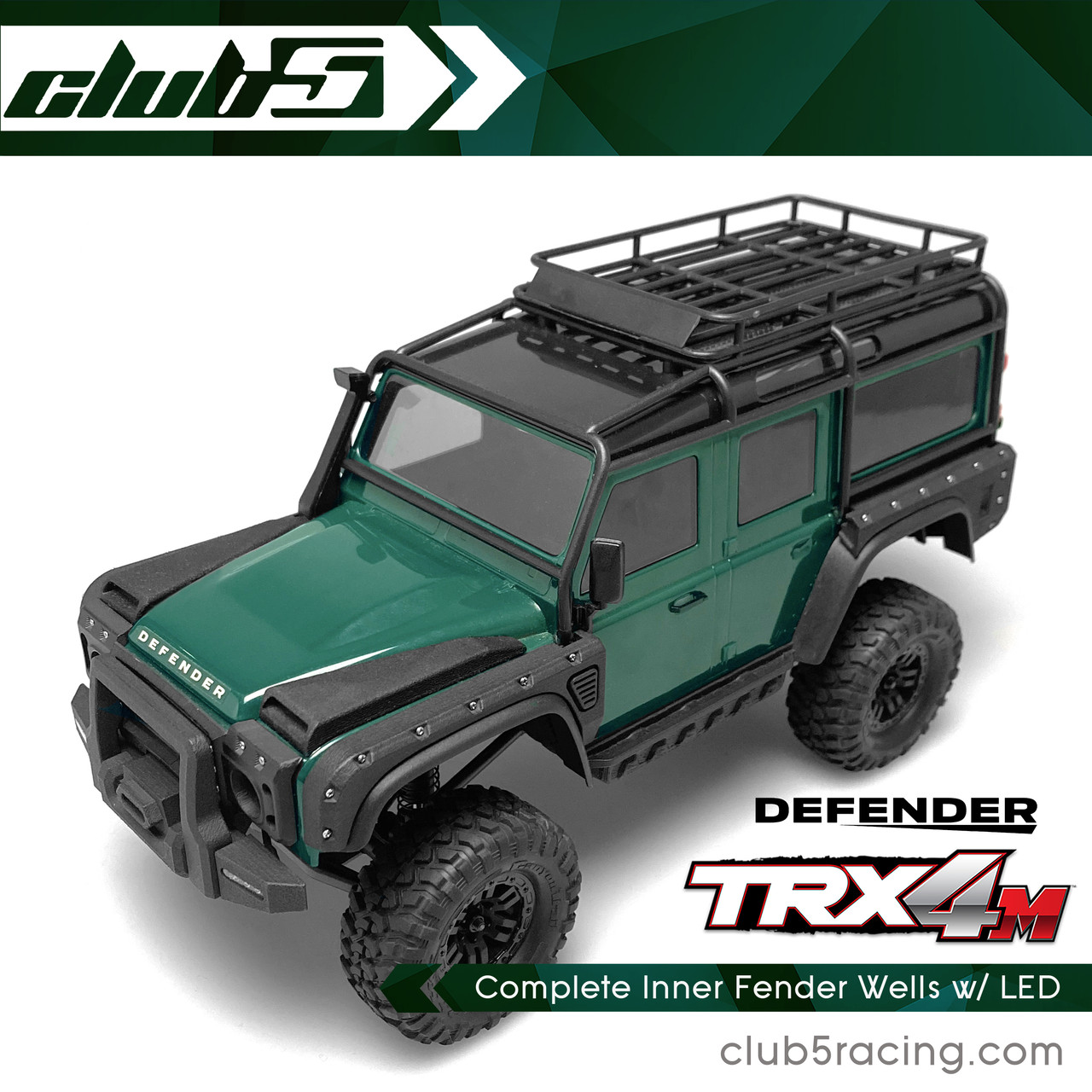 Complete Inner Fender Wells w/ LED for Traxxas TRX-4M D110 