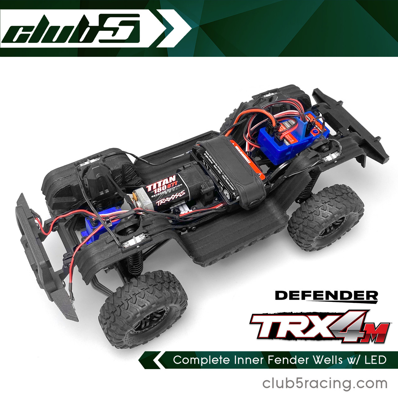 Complete Inner Fender Wells w/ LED for Traxxas TRX-4M D110 