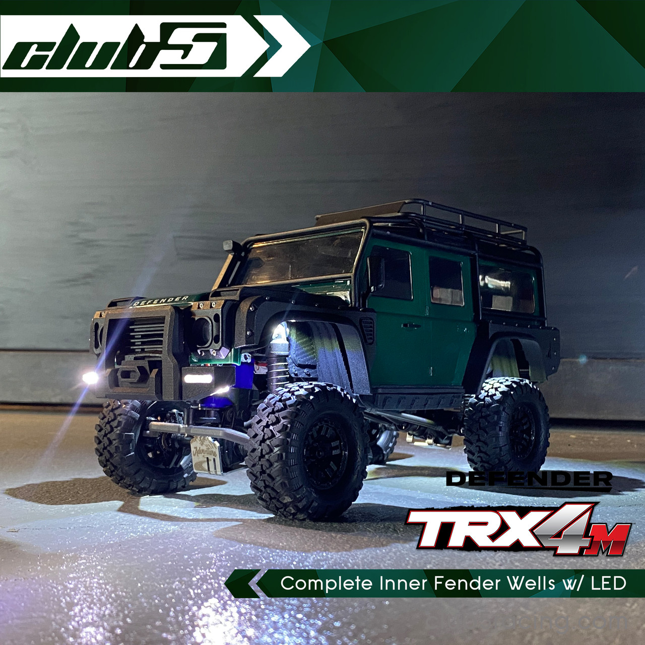 Complete Inner Fender Wells w/ LED for Traxxas TRX-4M D110 