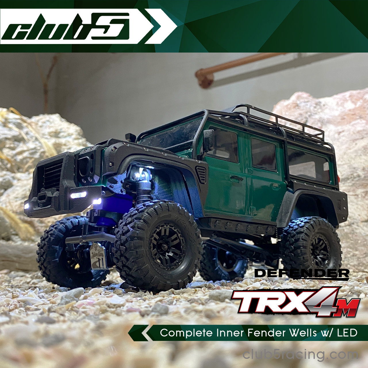 Complete Inner Fender Wells w/ LED for Traxxas TRX-4M D110 