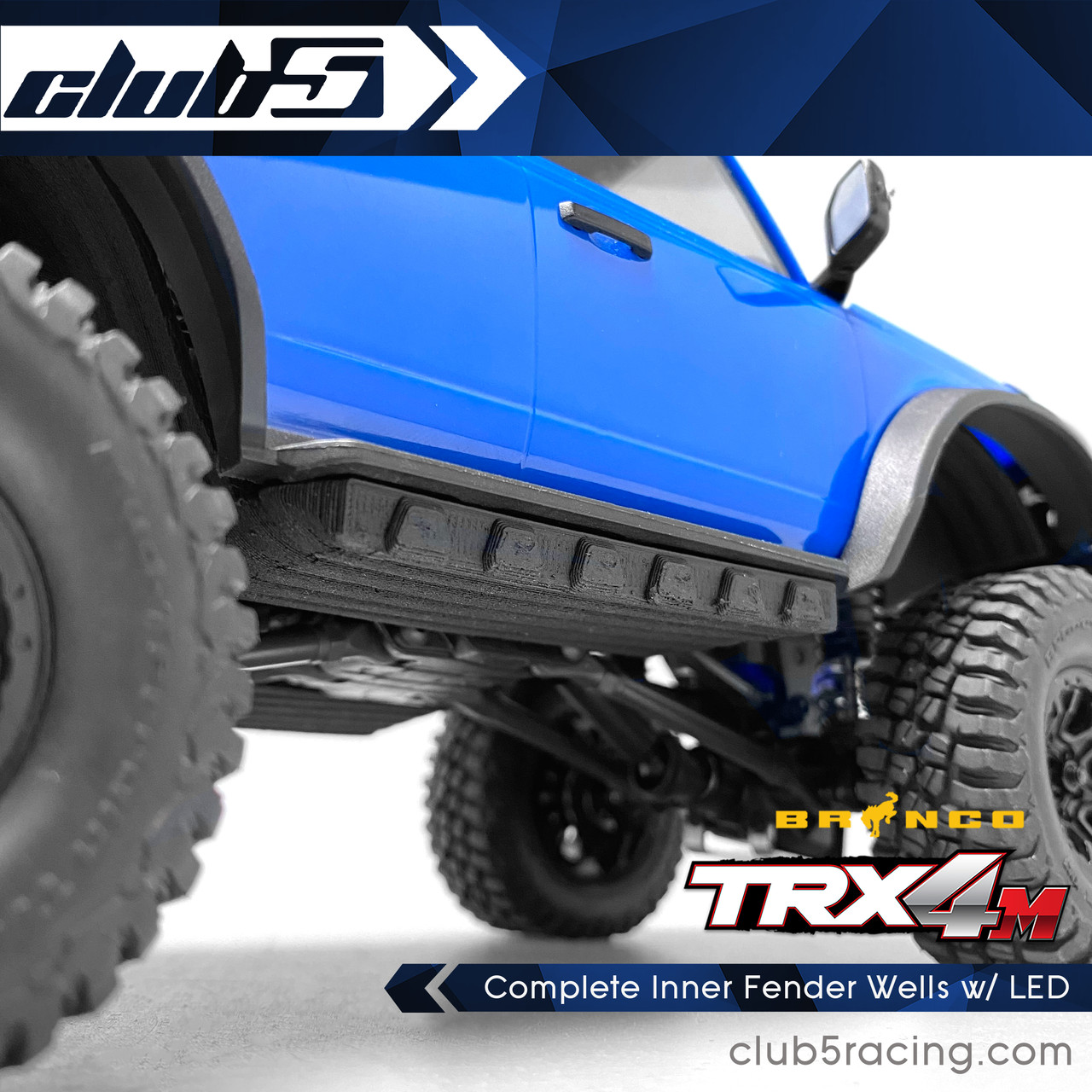 Complete Inner Fender Wells w/ LED for Traxxas TRX-4M Bronco