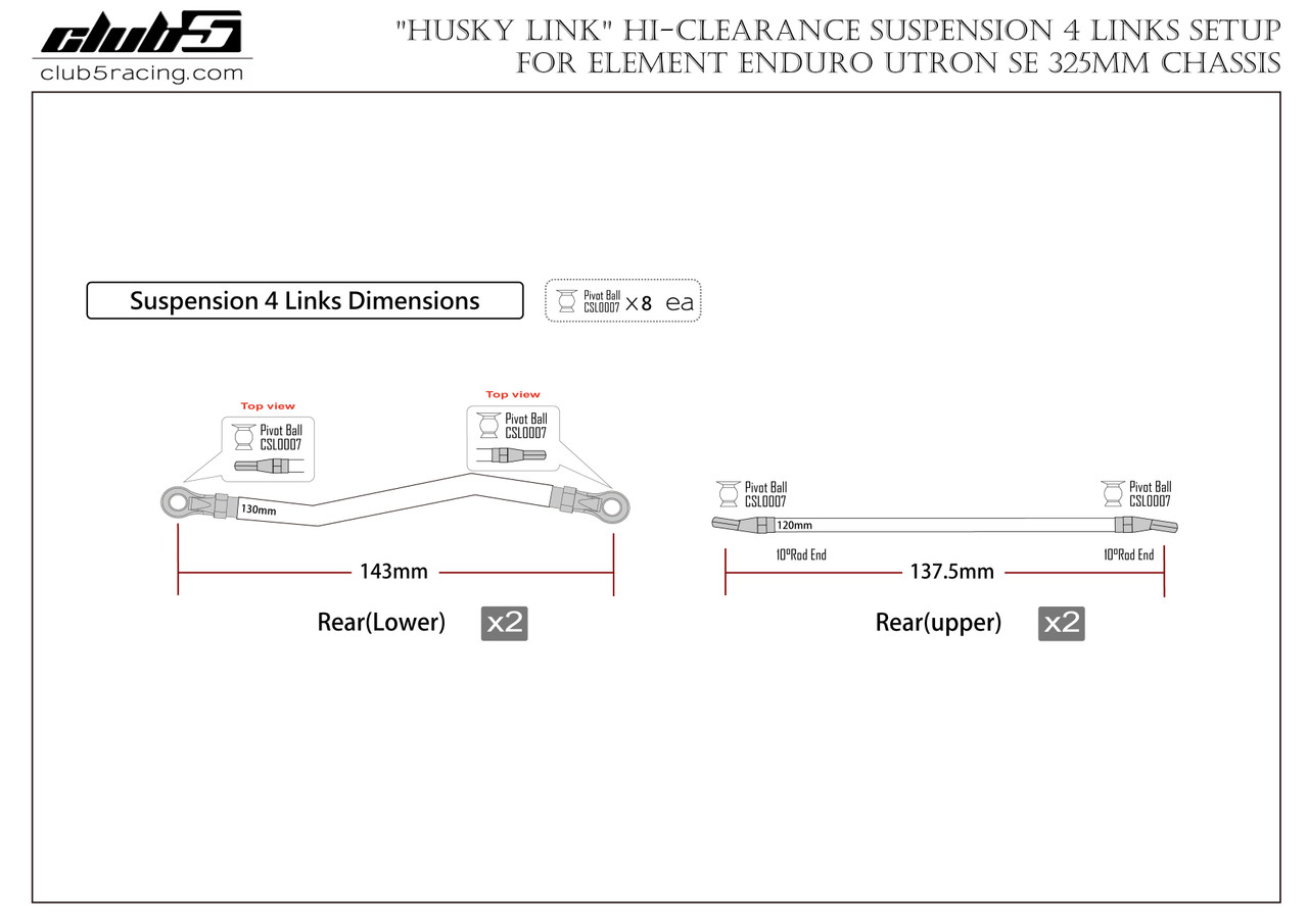 "Husky Link "Hi-Clearance Rear Suspension Links for Enduro Utron SE