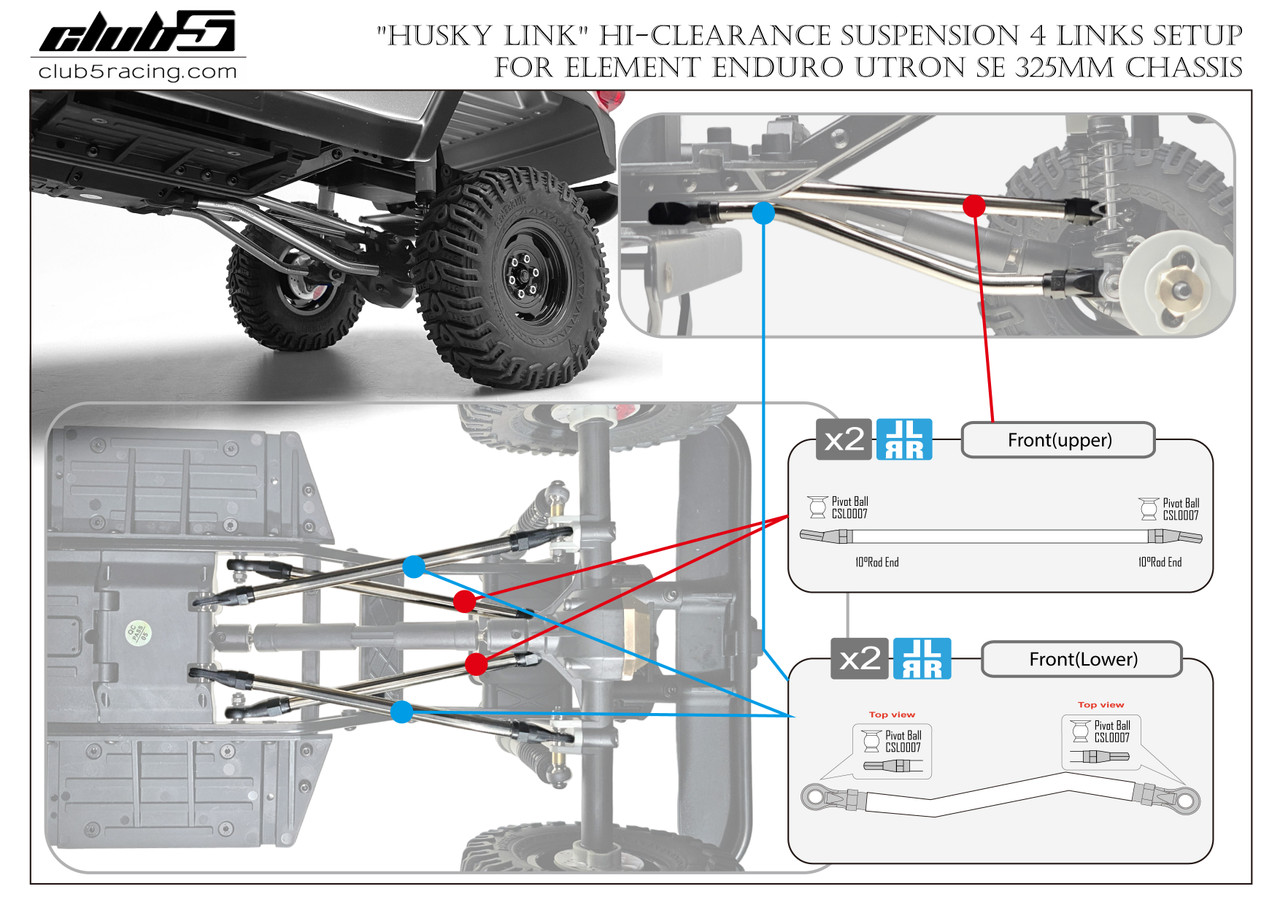 "Husky Link "Hi-Clearance Rear Suspension Links for Enduro Utron SE