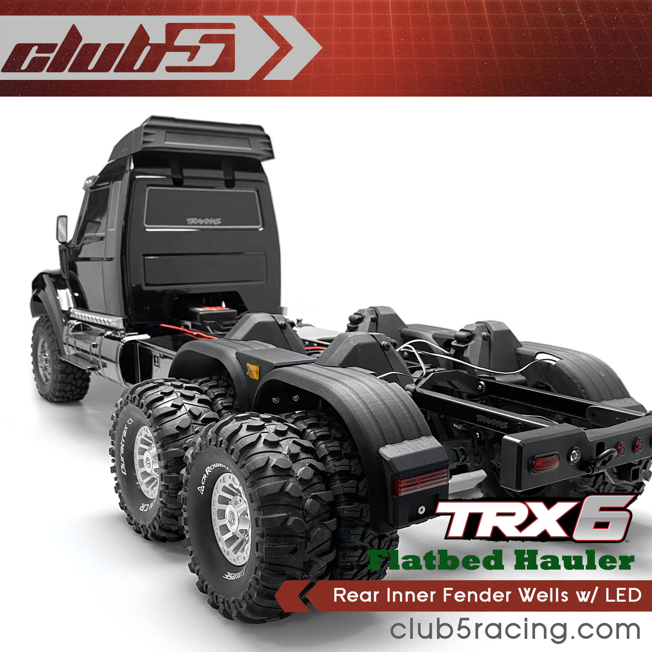 Rear Inner Fender Wells w/ LED for Traxxas TRX-6 HAULER