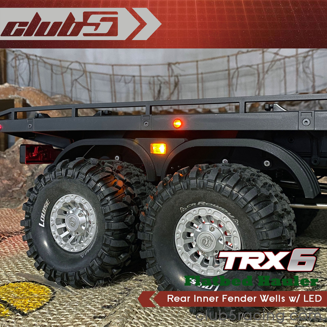 Rear Inner Fender Wells w/ LED for Traxxas TRX-6 HAULER