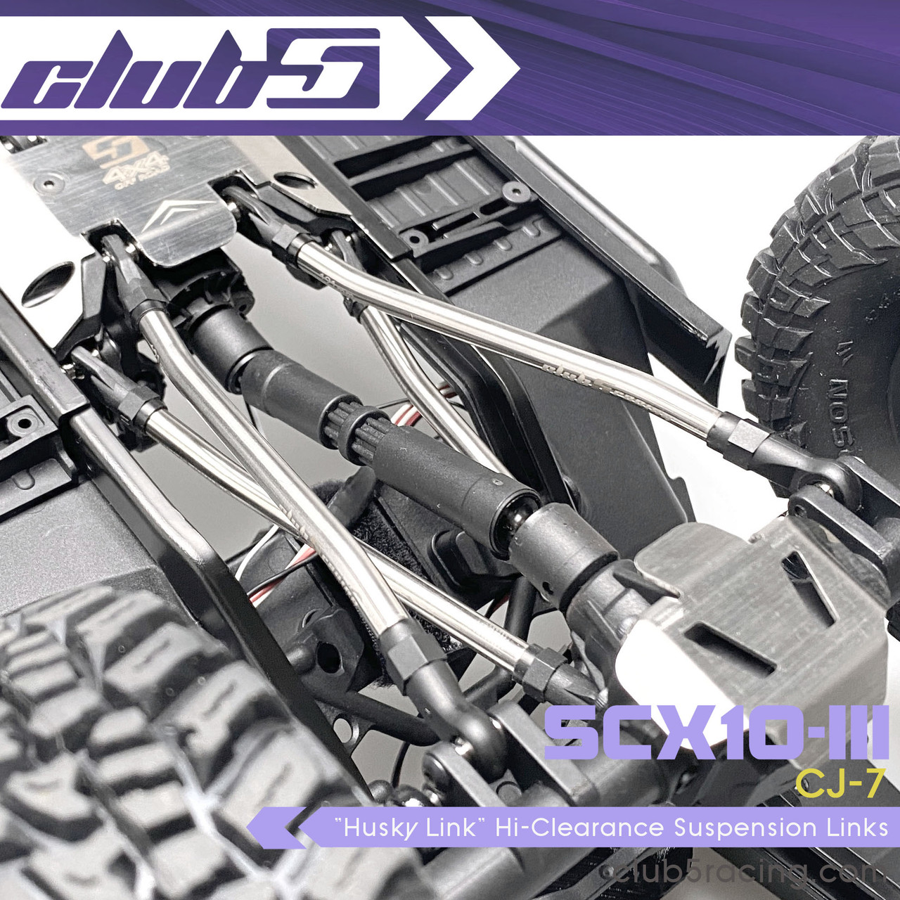 "Husky Link" Hi-Clearance Suspension Links Kit for SCX10III Jeep CJ-7