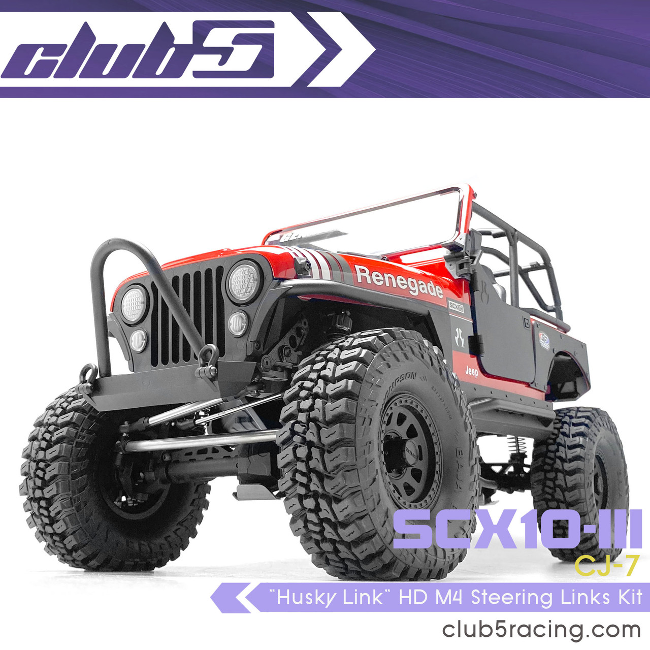 "Husky Link" HD M4 Steering Links Kit for SCX10III Jeep CJ-7