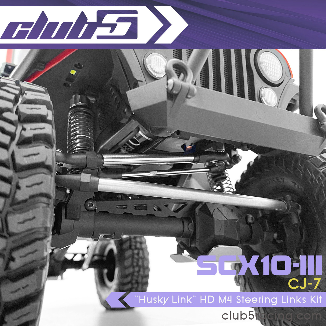 "Husky Link" HD M4 Steering Links Kit for SCX10III Jeep CJ-7
