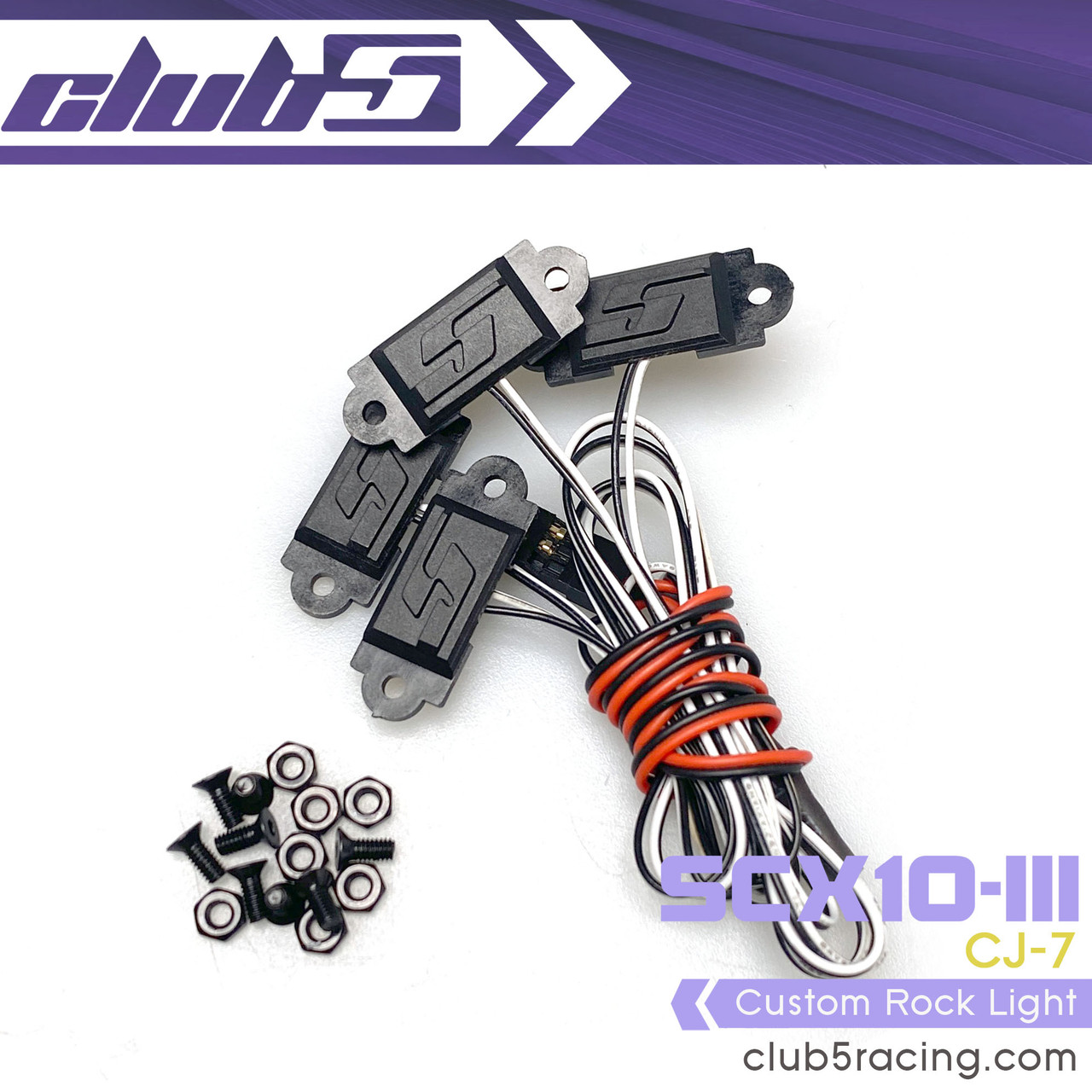 Custom Rock Light for SCX10 III Jeep CJ-7