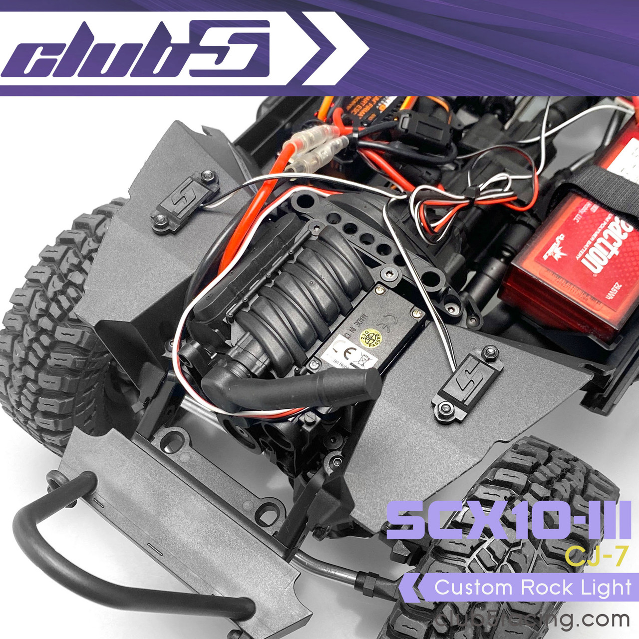 Custom Rock Light for SCX10 III Jeep CJ-7