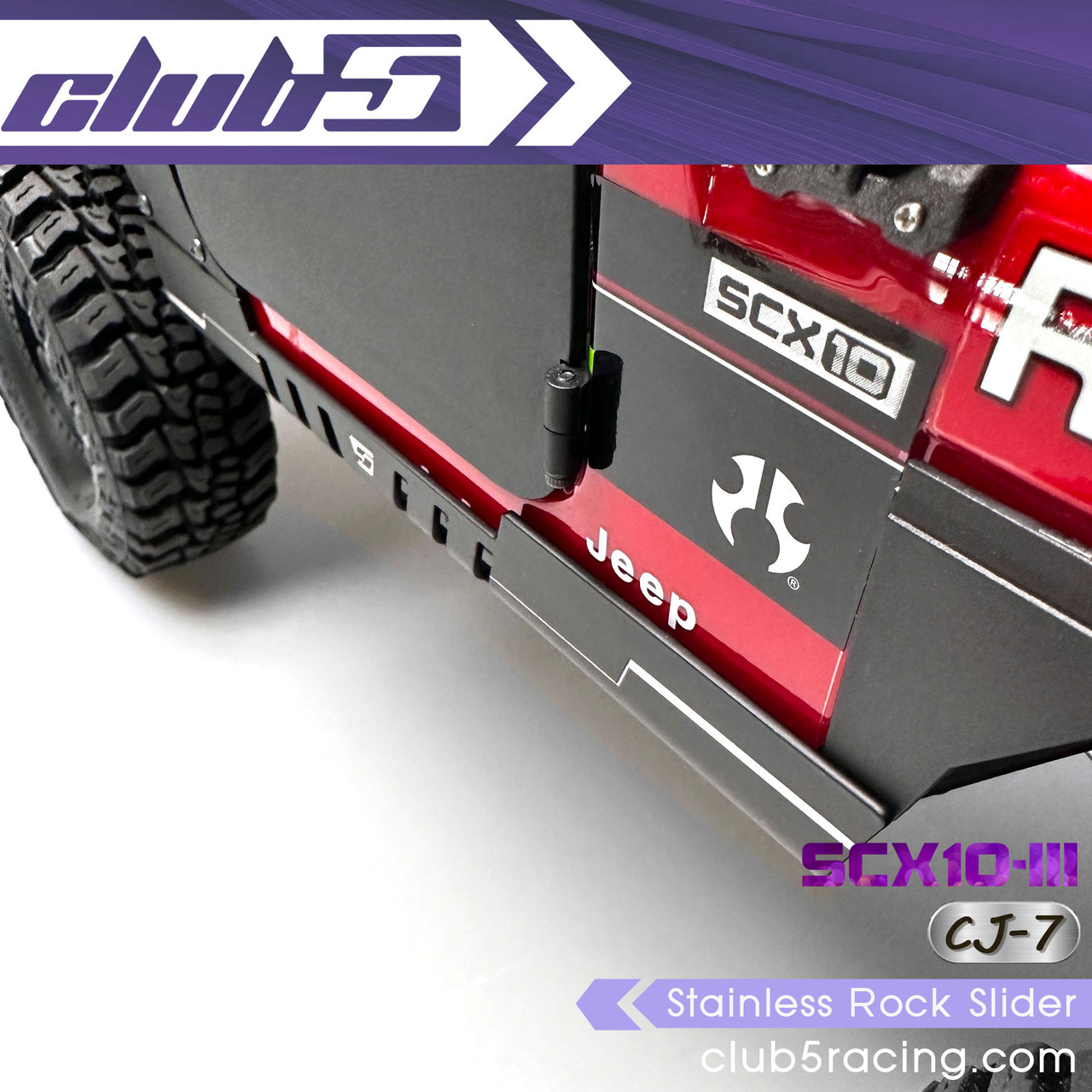 "Blade Runner" Stainless Rock Slider for SCX10III Jeep CJ-7