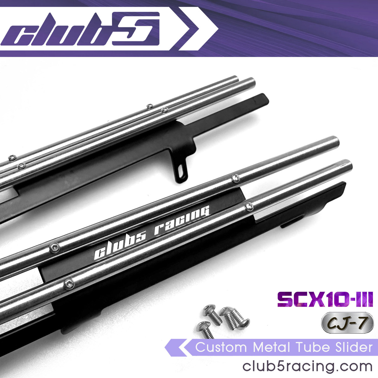 Custom Metal Tube Slider Rocker Guards for Axia SCX10III Jeep CJ-7