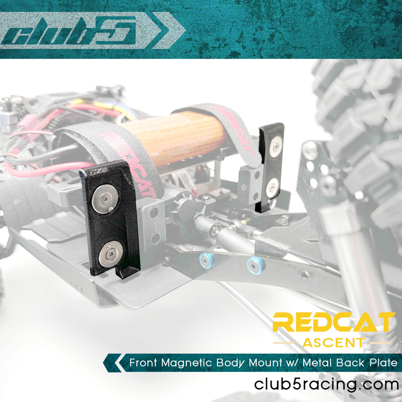 Front Magnetic Body Mount w/ Metal Back Plate for Redcat Ascent