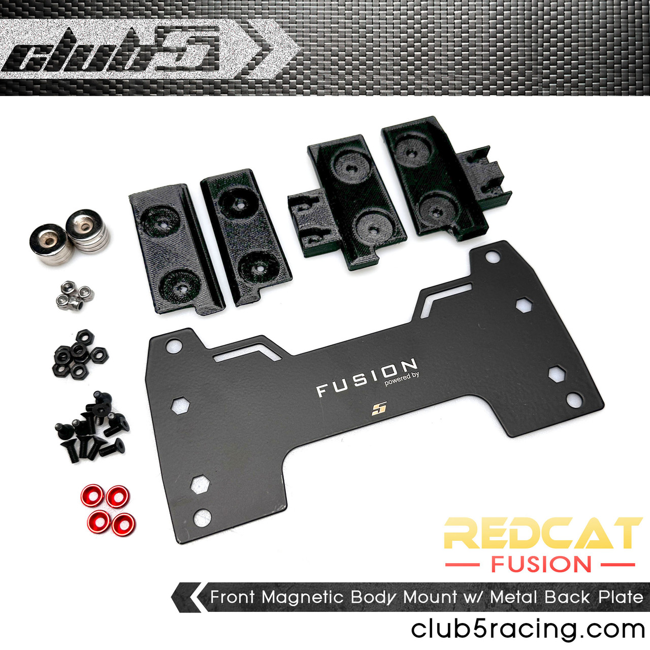 Front Magnetic Body Mount w/ Metal Back Plate for Redcat Fusion