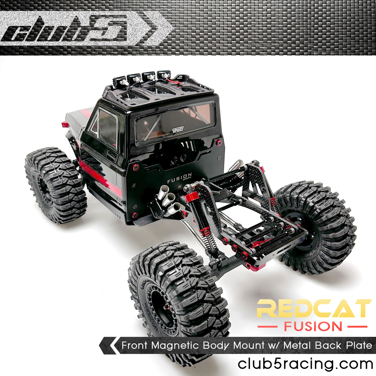 Front Magnetic Body Mount w/ Metal Back Plate for Redcat Fusion