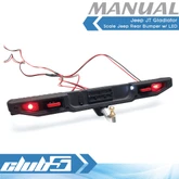 Rear Bumper w/ LED ( 6V ) for Axial SCX10 III JT Gladiator
