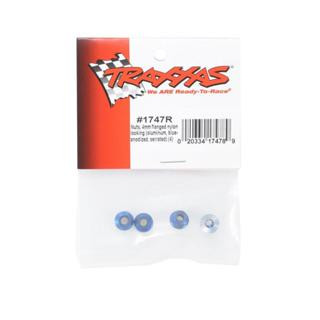 Special Clearance Traxxas   TRA1747R   4 mm blue-anodized aluminum flanged serrated lock nuts