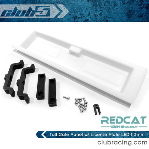 Tail Gate Panel w/ License Plate LED ( 3mm ) for Redcat GEN8