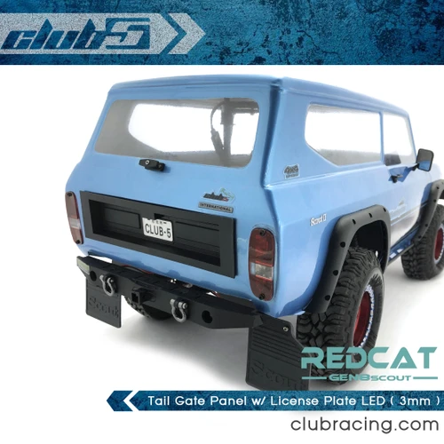 Tail Gate Panel w/ License Plate LED ( 3mm ) for Redcat GEN8