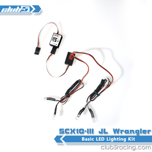 Basic Headlight / Rear Brake Light Kit ( 6V ) for SCX10 III Jeep JLU Wrangler