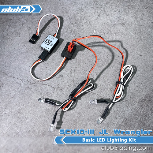 Basic Headlight / Rear Brake Light Kit ( 6V ) for SCX10 III Jeep JLU Wrangler