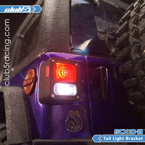 Tail Light Housing w/ Clear Lens (A) for SCX10 III Jeep Wrangler