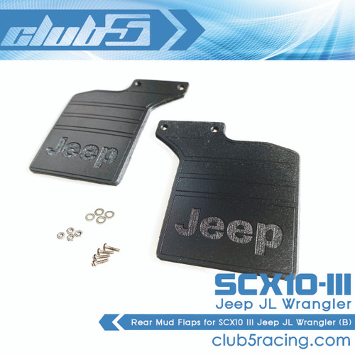  Rear Mud Flaps for SCX10 III Jeep JL Wrangler (B)