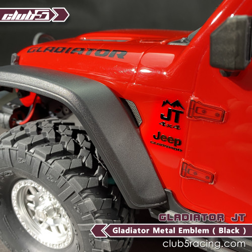 Custom Metal Body Emblem for Axial SCX10 III Jeep JT Gladiator ( Black )