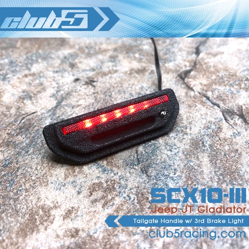 Tailgate Handle w/ 3rd Brake Light for SCX10 III JT Gladiator ( 6V LED included )