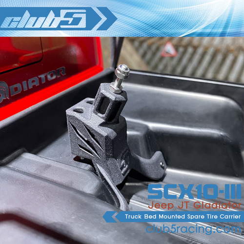 Truck Bed Mounted Spare Tire Carrier For Axial SCX10 III Jeep JT Gladiator JT 