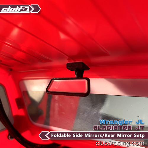 Foldable Side Mirrors / Rear Mirror Set for SCX10 III Jeep JL Wrangler / JT Gladiator