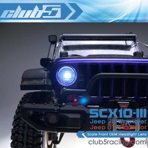 Scale OEM Front Headlight Lens for SCX10 III Jeep JL Wrangler / JT Gladiator