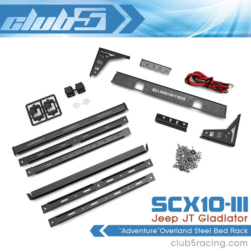 "Adventure" Overland Steel Bed Rack for SCX10 III Jeep JT