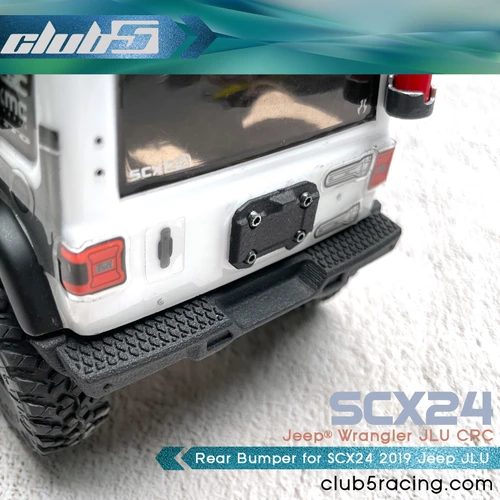 Rear Bumper w/ License Plate Frame for SCX24 2019 Jeep Wrangler JLU