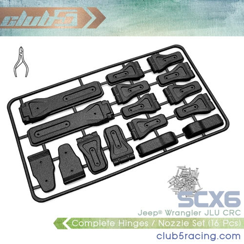 Complete Hinges / Nozzle Set (16 pcs ) for SCX6 Jeep JLU Wrangler ( SLS 3DP )