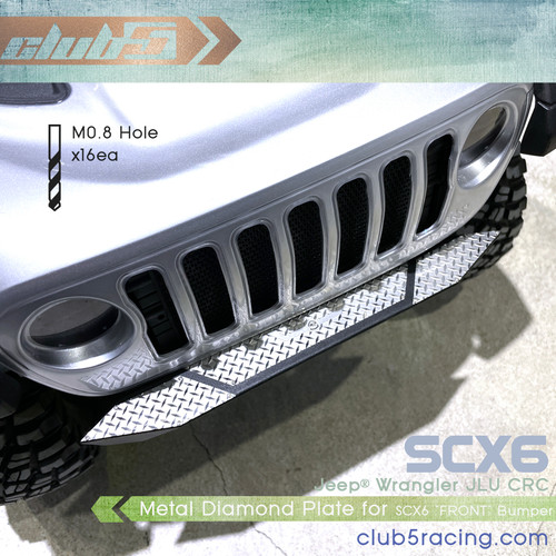 Metal Diamond Plate For SCX6 Jeep JLU Wrangler Stock "FRONT" Bumper