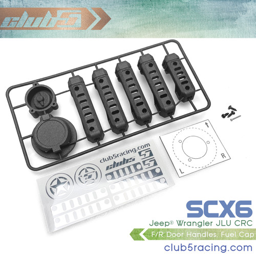 Custom Fuel Cap / Door Handles for Axial SCX6 Jeep JLU Wrangler