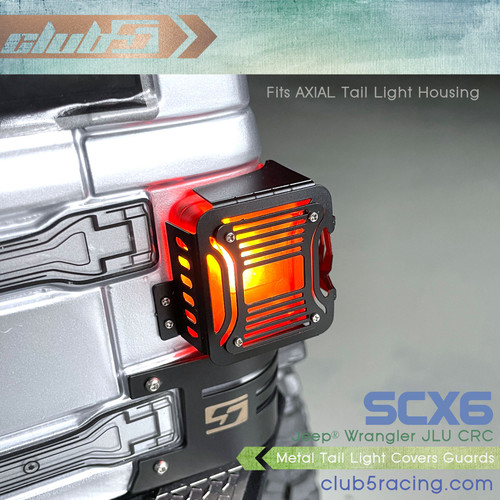 Stainless Steel Tail Light Guard for SCX6 Jeep JLU Wrangler